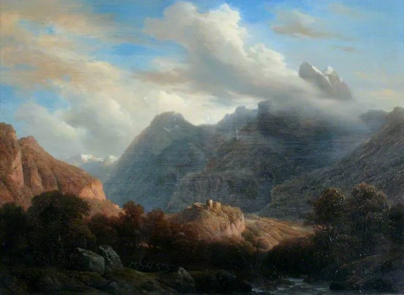 Study from Nature at Bex, by François Diday, oil, 1849