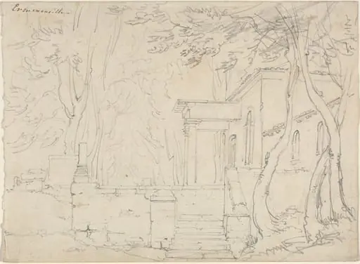 House with a Portico at Ermenonville, by François-Édouard Bertin