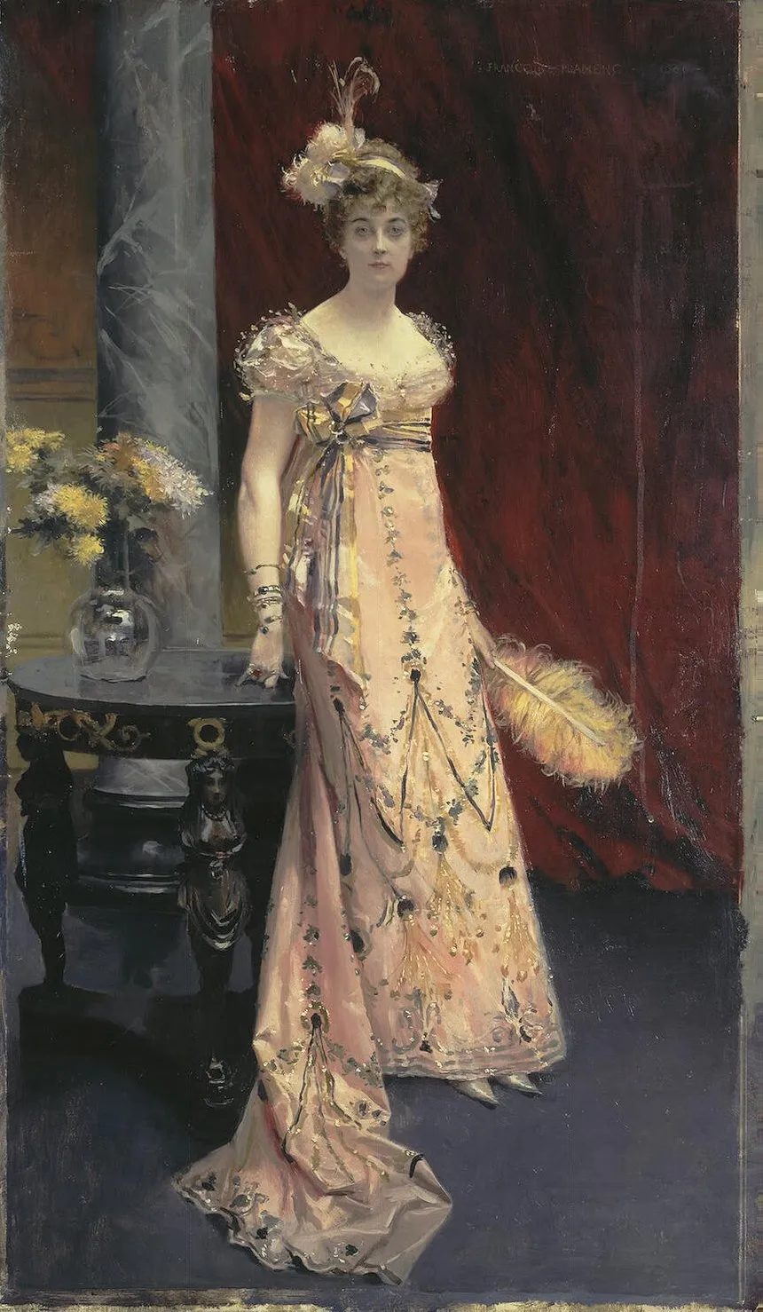 Portrait of Dora of Leuchtenberg, by François Flameng, oil, 1898
