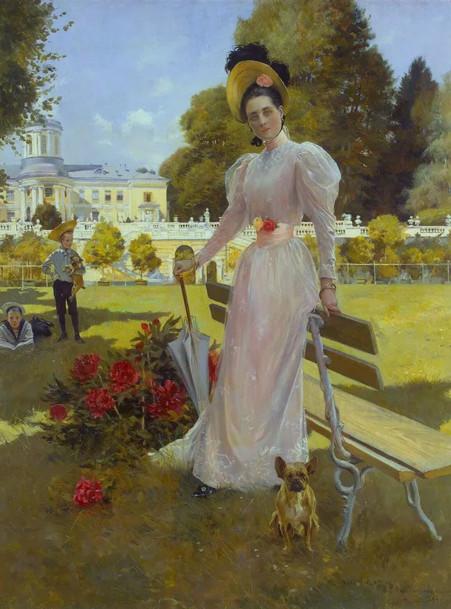 Portrait of Princess Zinaida Yusupova with Two Sons at Arkhangelskoe