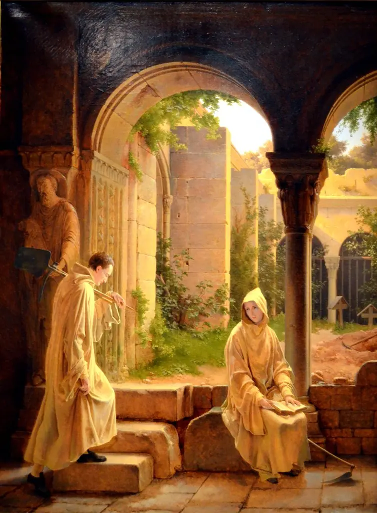 Comminges and Adelaide in the Trappist Monastery, by François Fleury-Richard