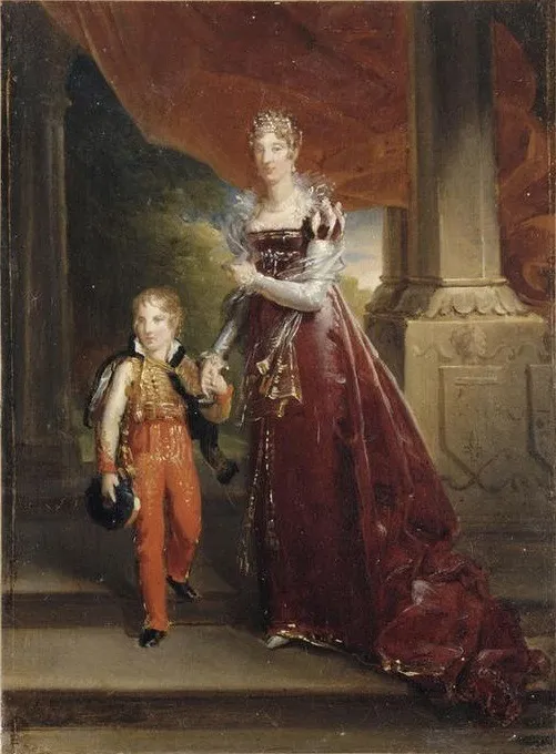 Marie Amélie, Duchess of Orléans with her son the Duke of Chartres, by François Gérard, oil, 1819
