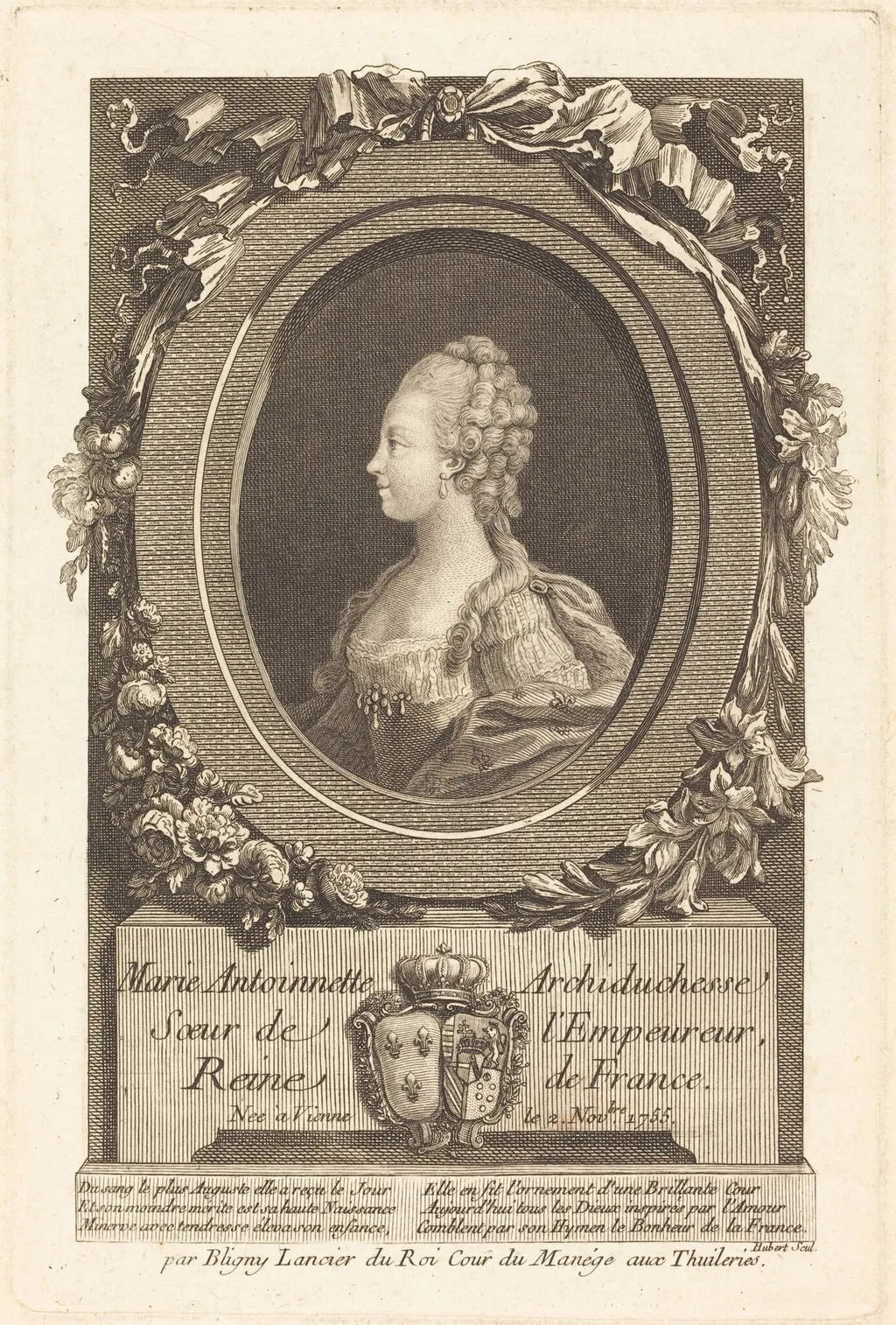 Marie-Antoinette, by François Hubert, ink, 1770