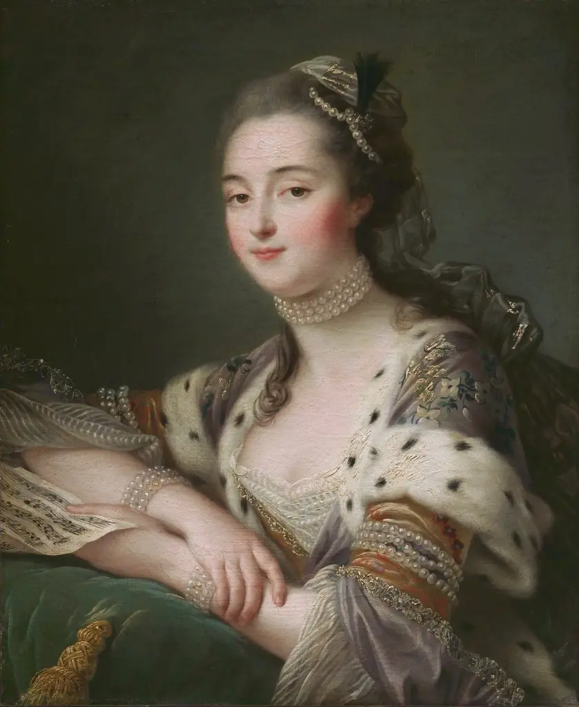 Mlle. Marguerite Catherine Haynault, later the Marquise de Montmelas in Turkish Costume, by François-Hubert Drouais