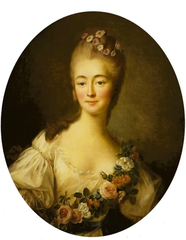 Portrait of the Countess Du Barry as Flora, by François-Hubert Drouais, oil, 1769