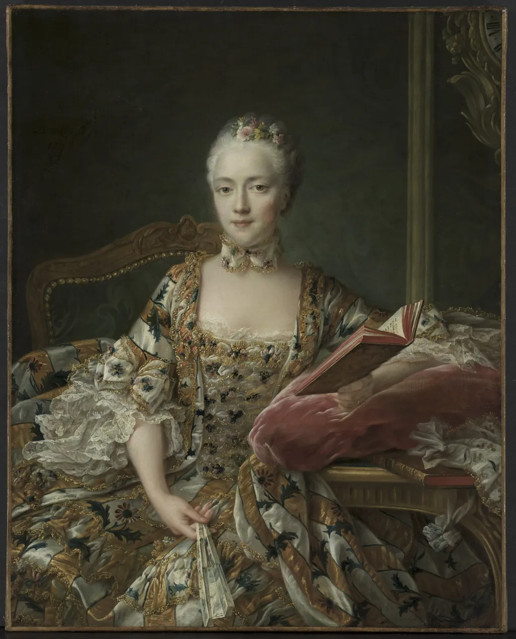 Portrait of the Marquise d'Aguirandes, by François-Hubert Drouais, oil, 1759