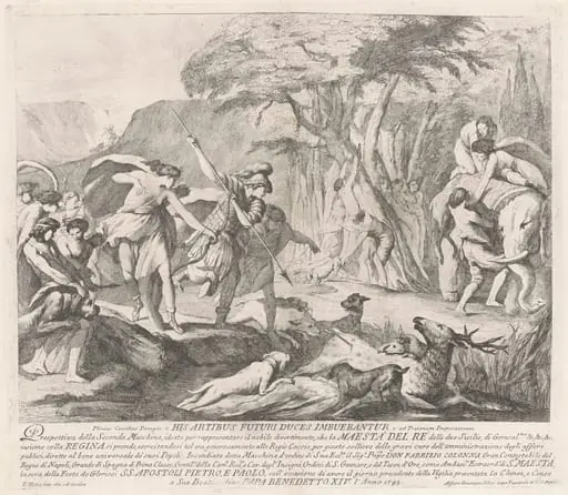 The Seconda Macchina for the Chinea of 1743: The Royal Hunt, by François Hutin