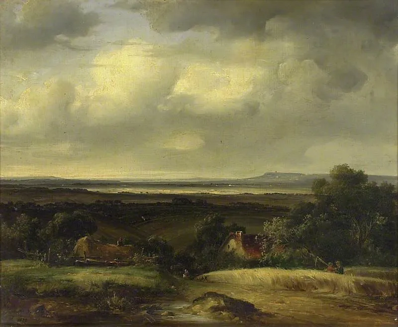 Landscape: Extensive View over a Vale, by François Joseph Dupressoir, oil, 1828