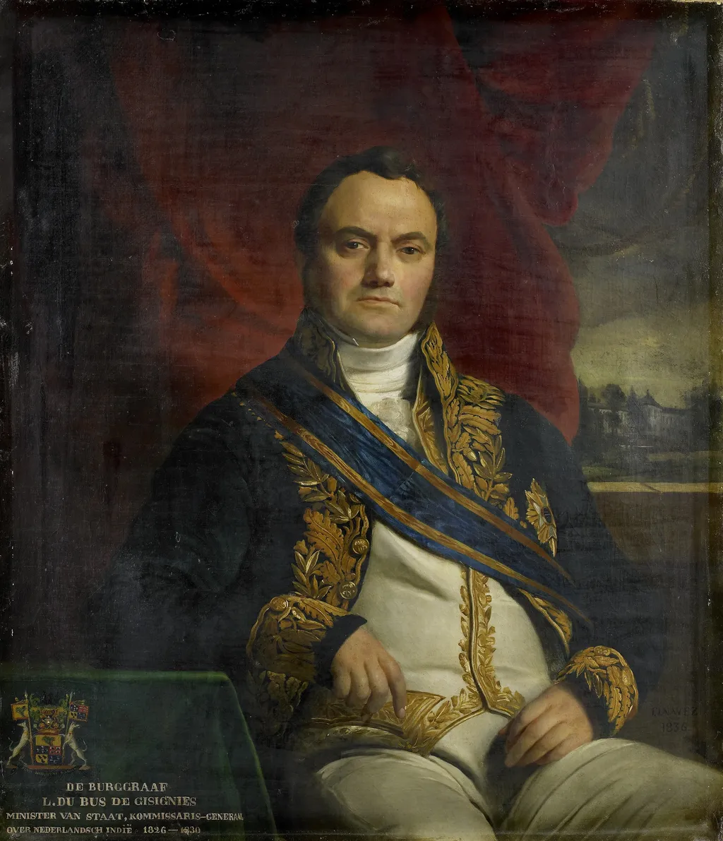 Portrait of Léonard Pierre Joseph, Viscount du Bus de Gisignies, Commissioner-General, by François-Joseph Navez, oil, 1836