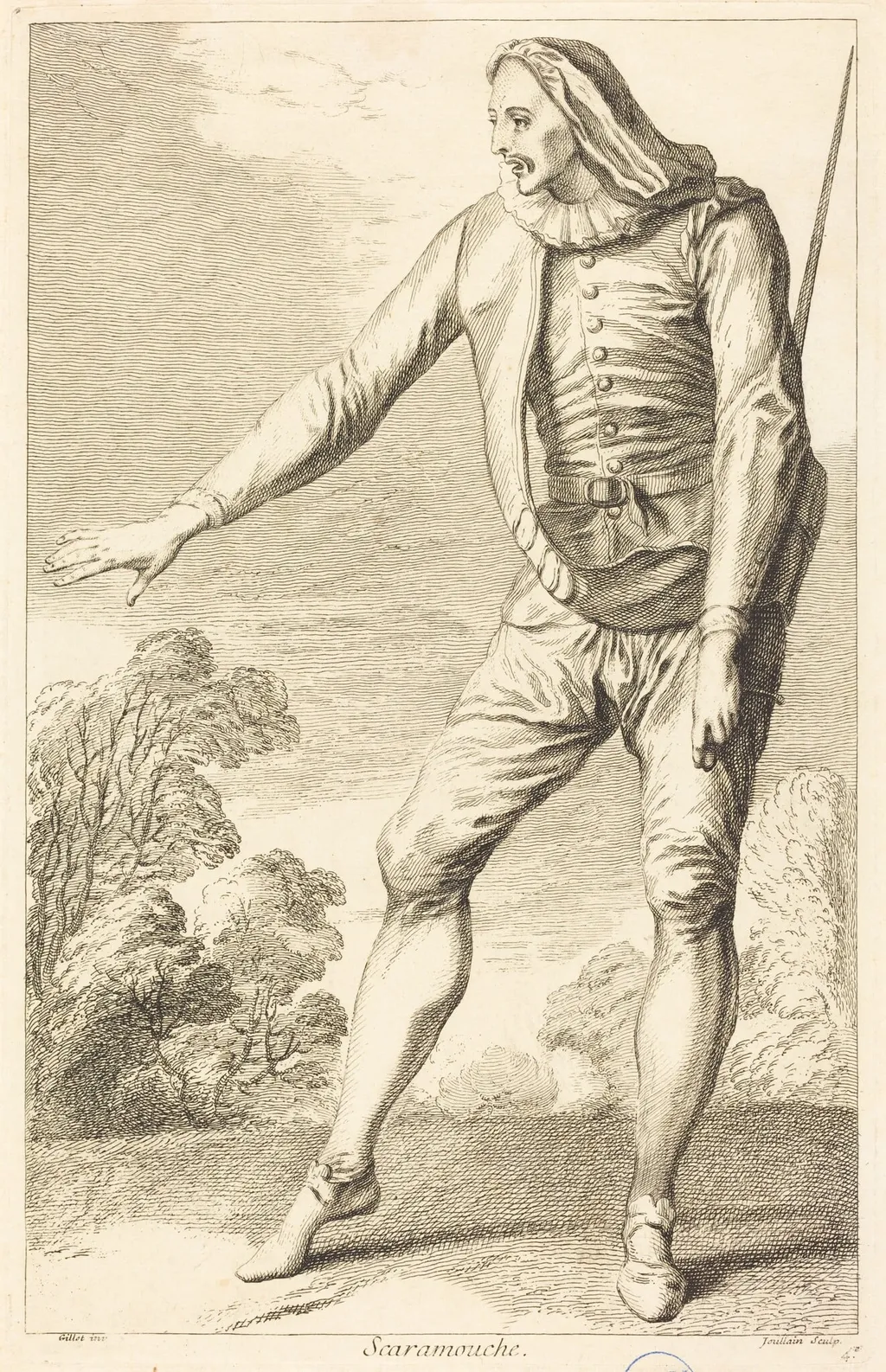 Scaramouche, by François Joullain, ink, 1730