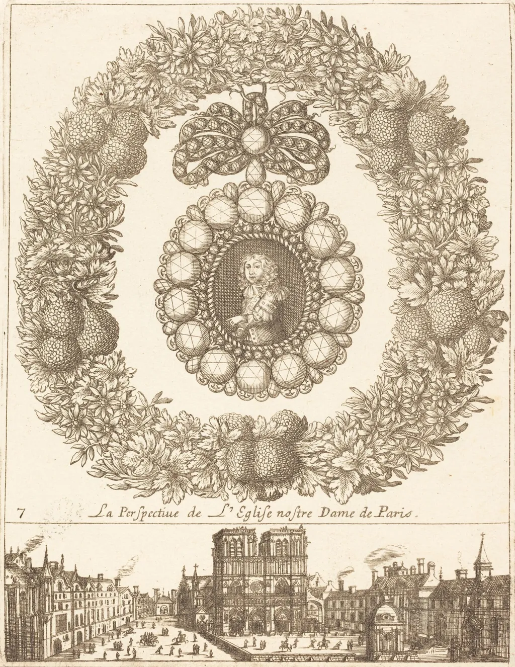 La perspective de l'englise Nostre Dame de Paris, by François Le Febvre, ink, 1665