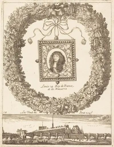 La veue du Pont Neuf; Louis XIV Roy de Franceet de Navarre, by François Le Febvre