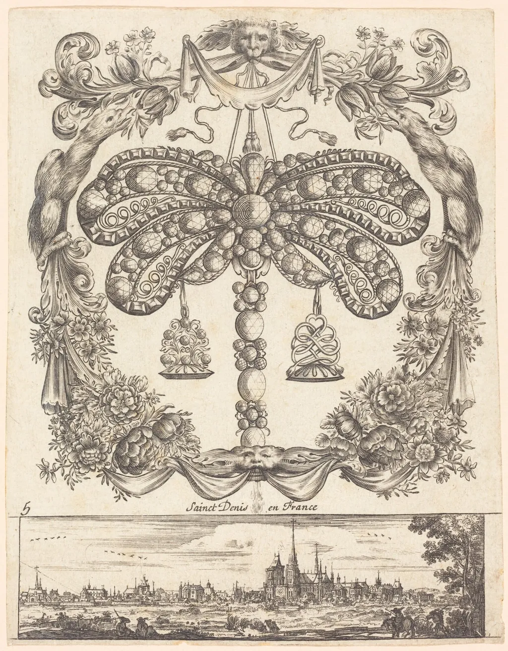 Saint Denis en France, by François Le Febvre, ink, 1665