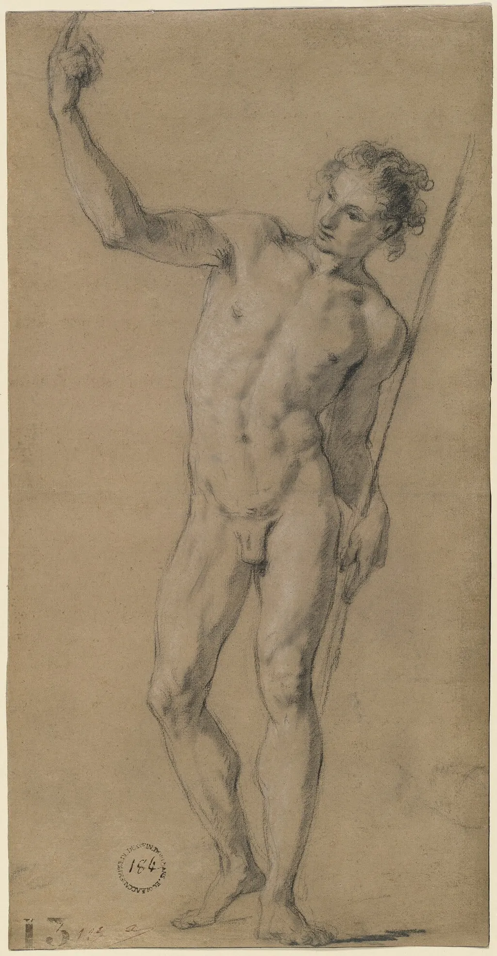 Saint John the Baptist, by François Le Moyne, chalk, 1717