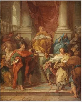 Elymas the Sorcerer Struck with Blindness, sketch, by François Lemoyne, oil, 1722