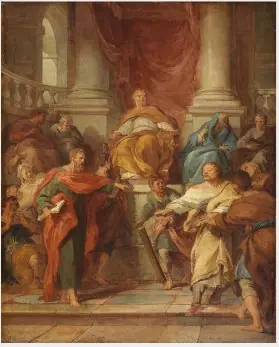 Elymas the Sorcerer Struck with Blindness, sketch, by François Lemoyne