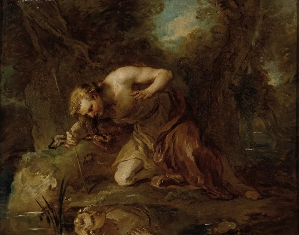 Narcissus, by François Lemoyne, unspecified, 1728