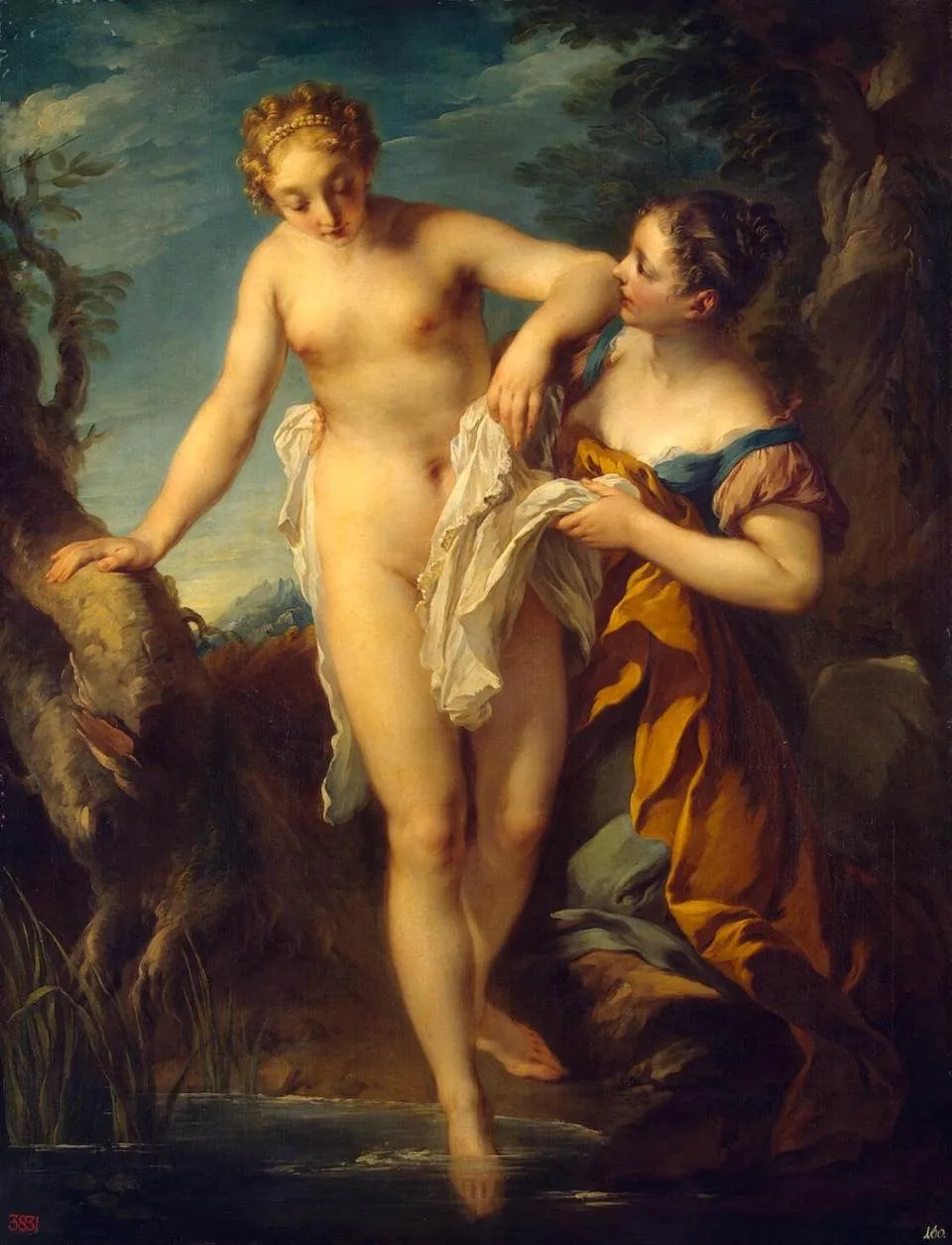Woman Bathing, by François Lemoyne, oil, 1724