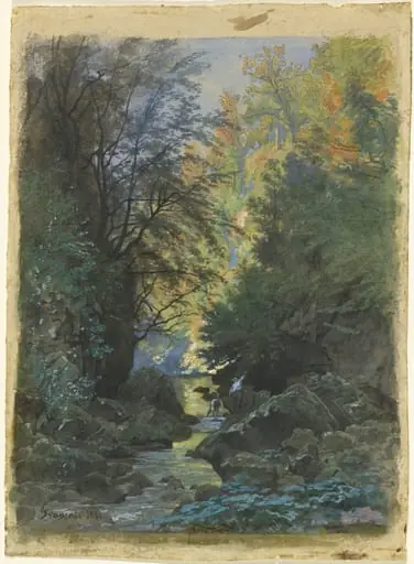 A Stream through a Dense Forest, by François-Louis Français
