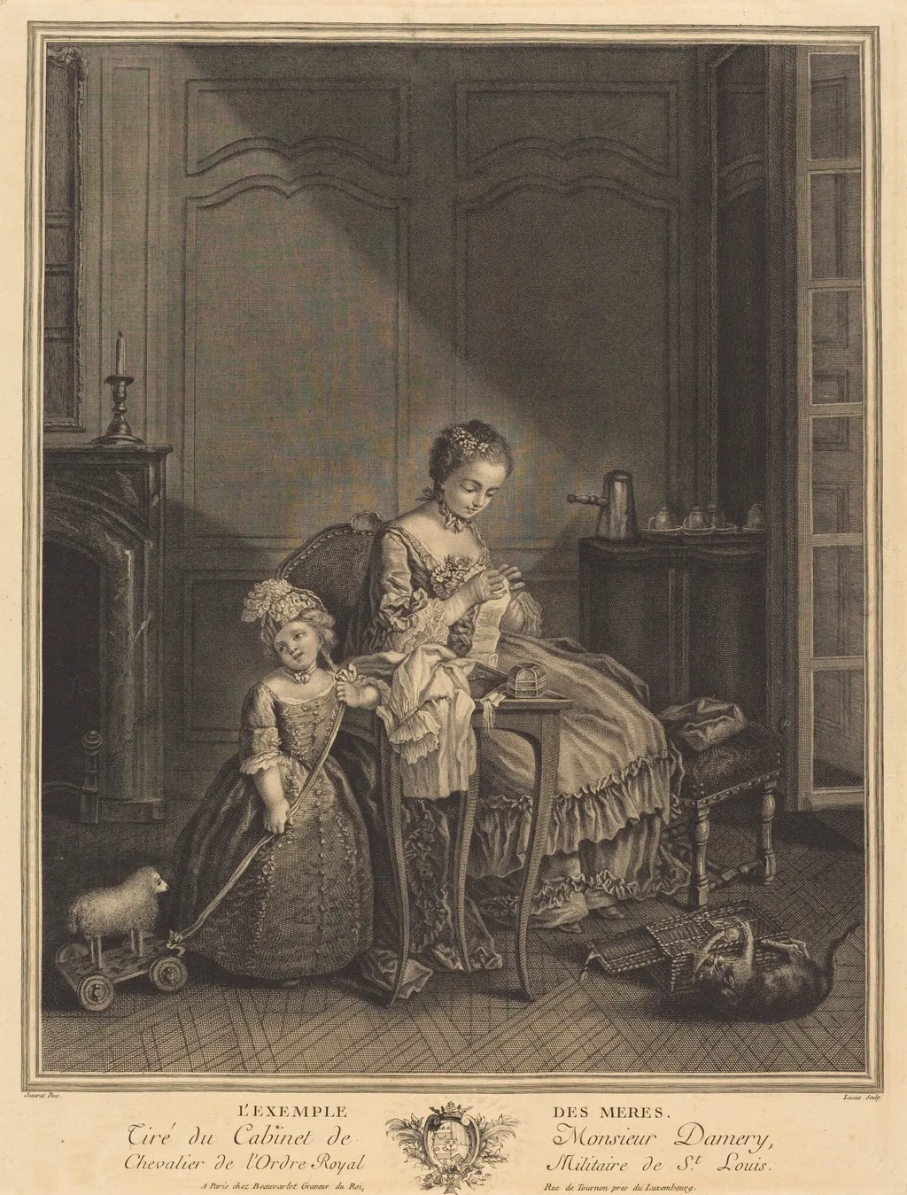 L'example des Meres, by François Lucas, ink, 1738