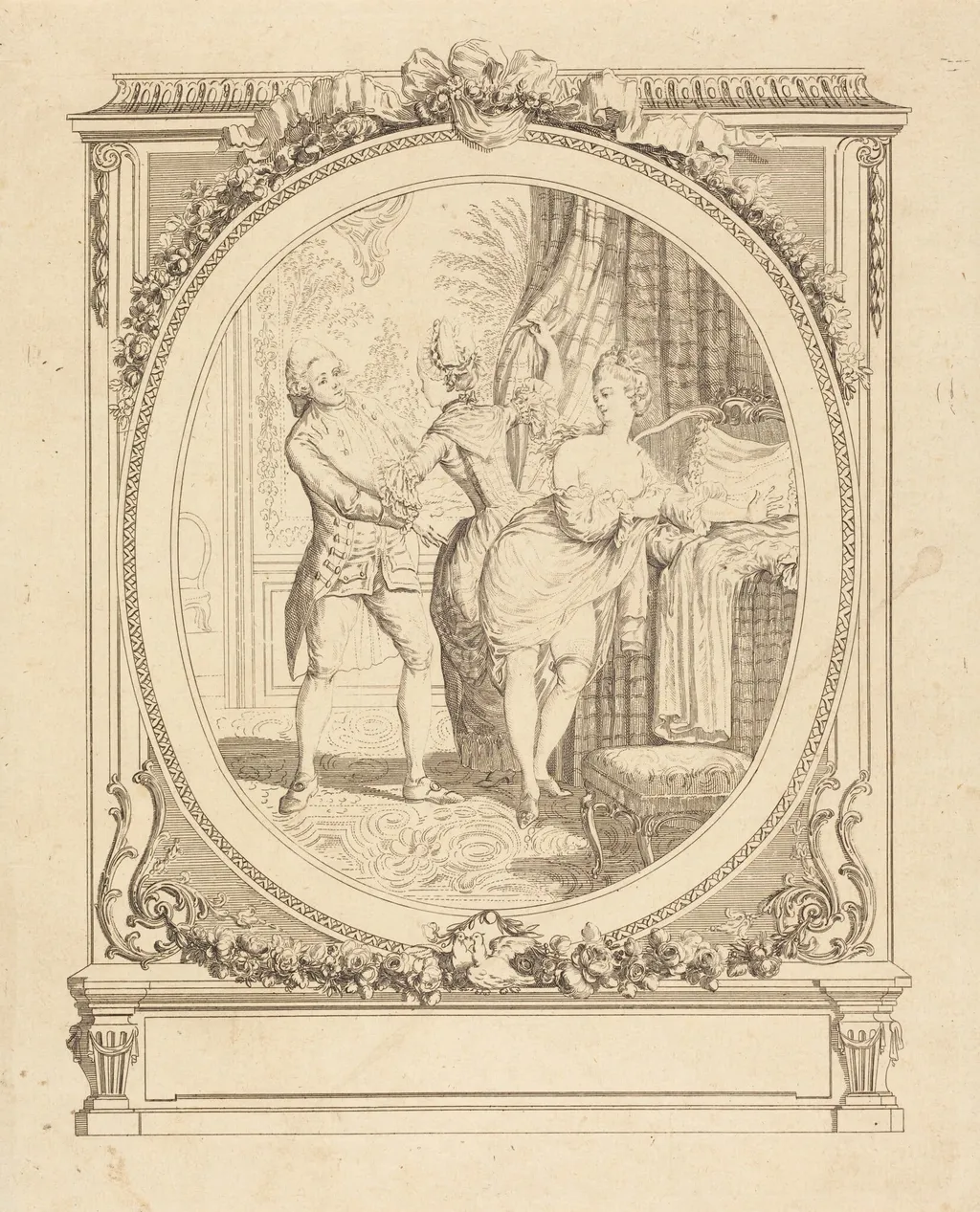 L'indiscret, by François Marie Isidore Queverdo, ink, 1772
