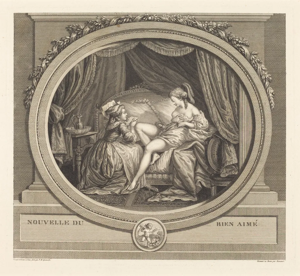 Nouvelles du bien-aime, by François Marie Isidore Queverdo, ink, 1772