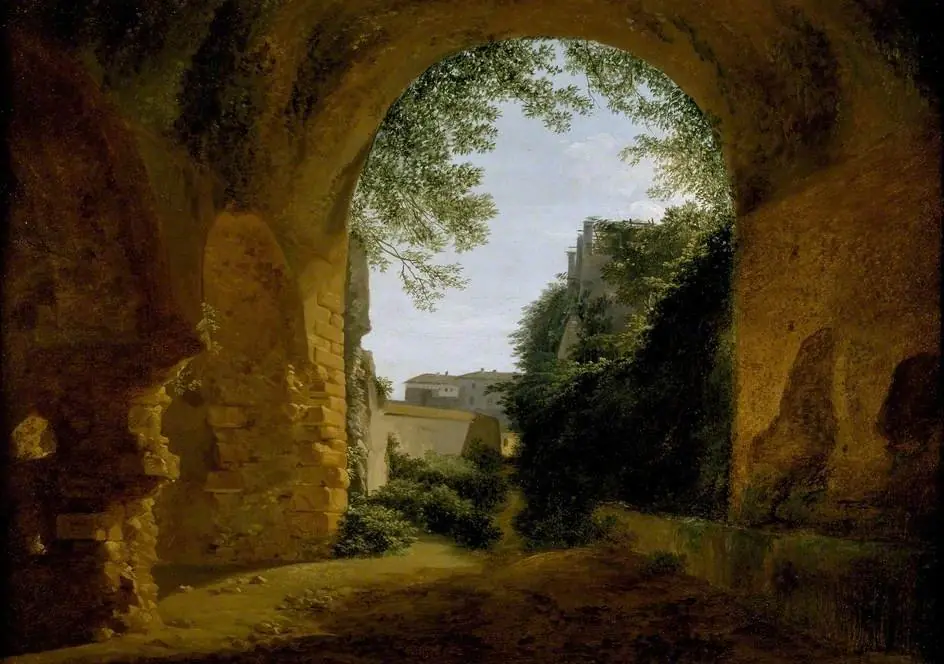 A View of a Garden, seen from within a Roman Vault, by François Marius Granet