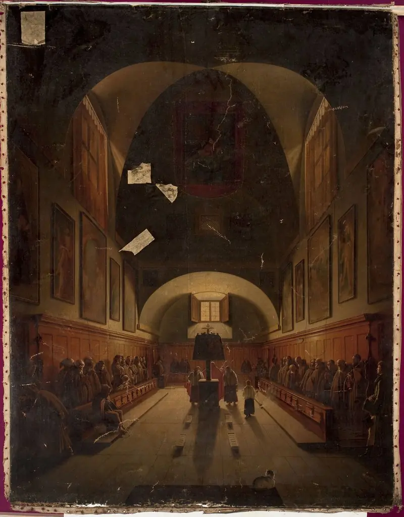 Choir in the Capuchin church in Rome, by François Marius Granet