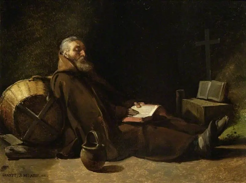 Hermit reading, by François Marius Granet