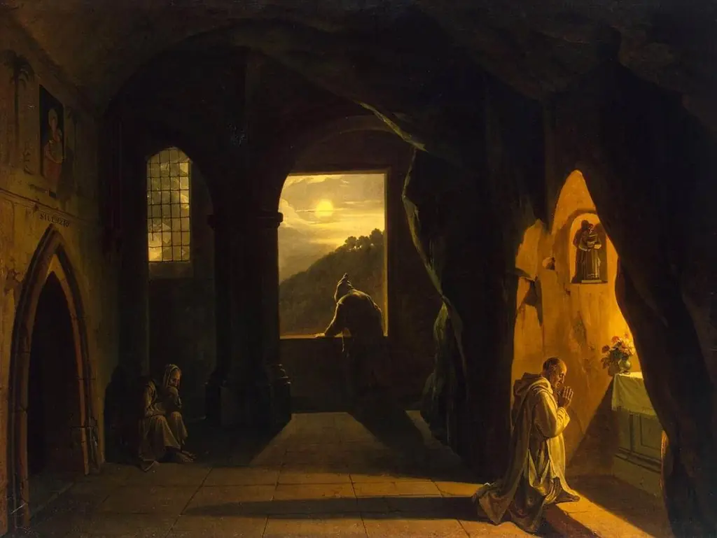 Monks in a Cave, by François Marius Granet
