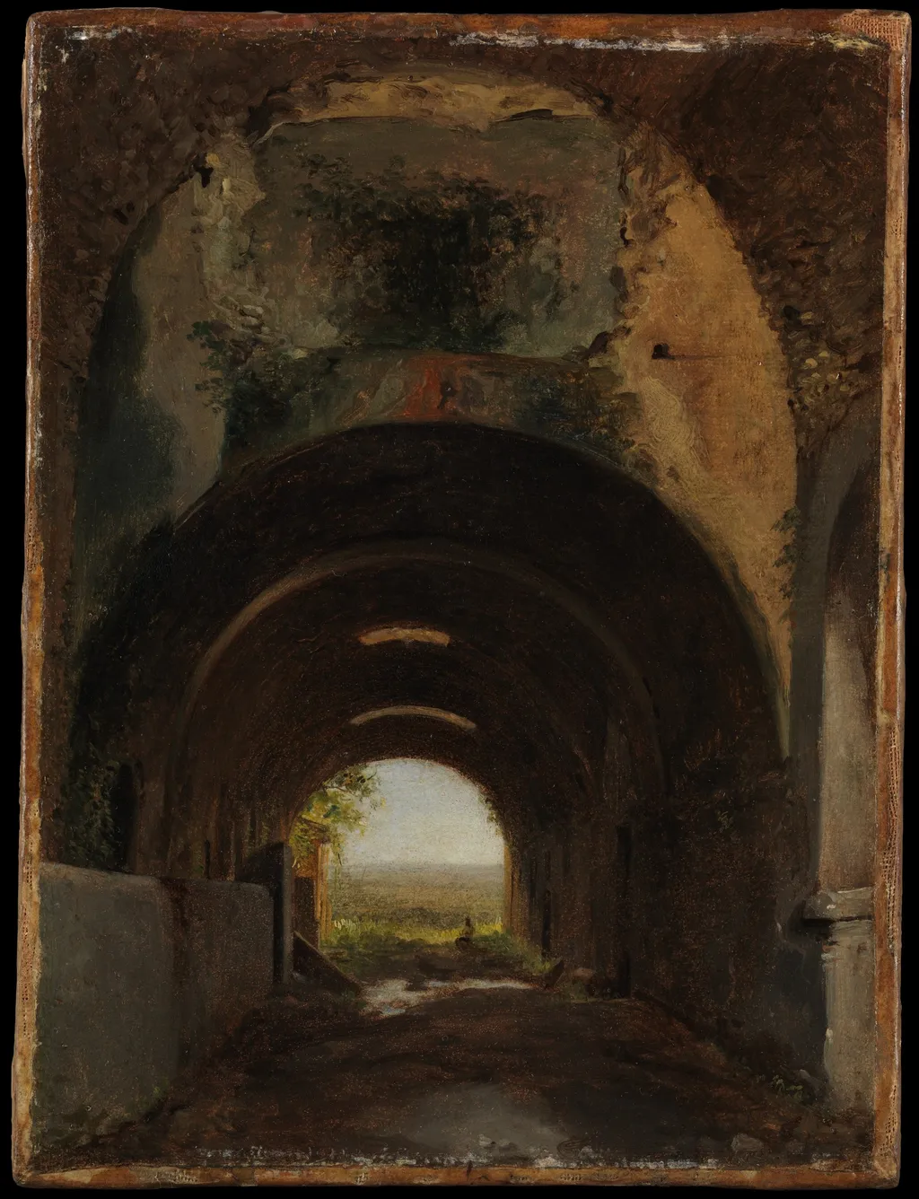 View in the Stables of the Villa of Maecenas, Tivoli, by François Marius Granet, unspecified, 1805