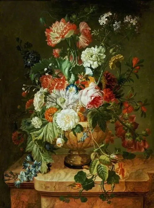 A bowl of flowers, by François Nicholas Laurent