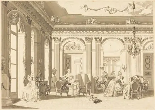 L'assemblee au salon, by Francois-Nicolas-Barthelemy Dequevauviller