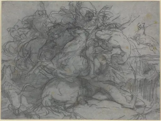 Study for "Surprise" (Battle of the Tigers), by François-Nicolas Chifflart