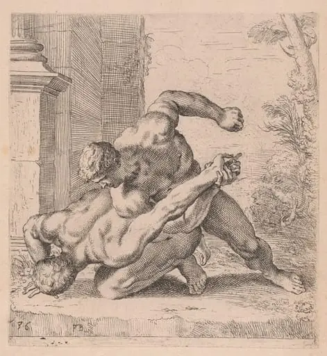 The Medici Wrestlers, side view, turned to left [plate 36], by François Perrier
