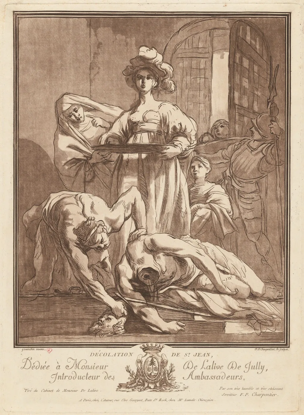 Décolation de St. Jean (Beheading of Saint John the Baptist), by François-Philippe Charpentier, ink, 1762