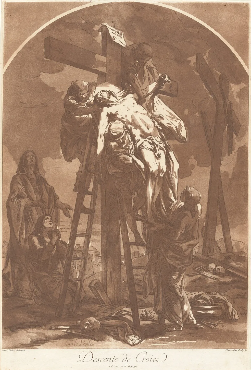 Descente de Croix (Descent from the Cross), by François-Philippe Charpentier, ink, 1762