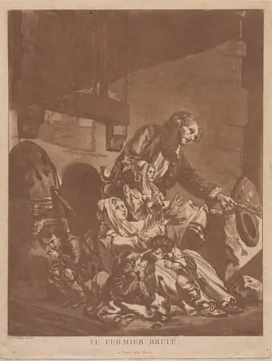 Le Fermier brulé (A Burnt-Out Farmer, Begging with his Family), by François-Philippe Charpentier