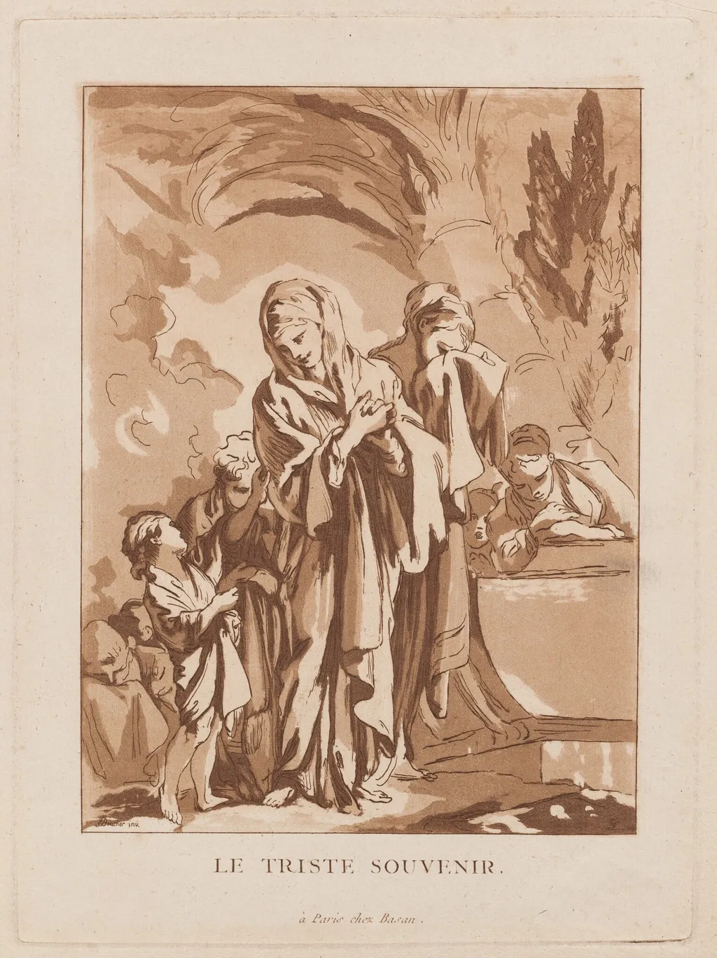 Le Triste Souvenir (The Sad Memory), by François-Philippe Charpentier, ink, 1766