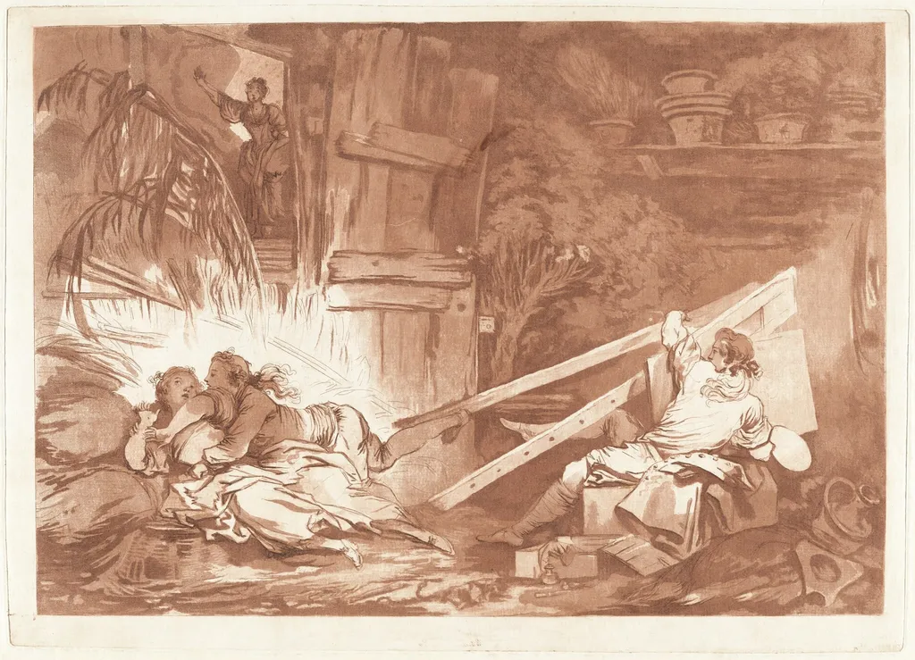 The Tumble, by François-Philippe Charpentier, ink, 1766