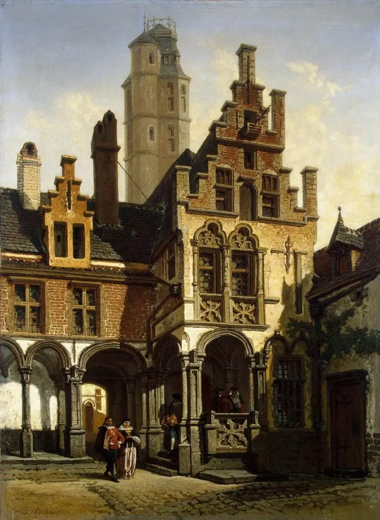Old House of Marguerite of Austria in Malines, by François Stroobant