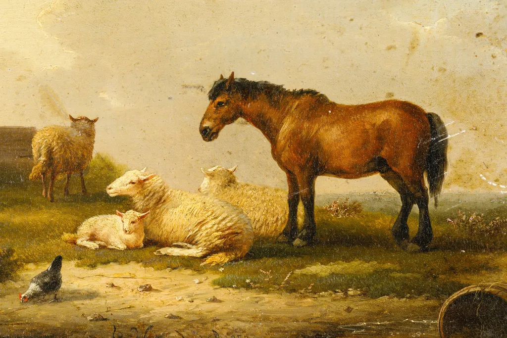 Peisaj cu animale, by Francois van Severdonck, 1850