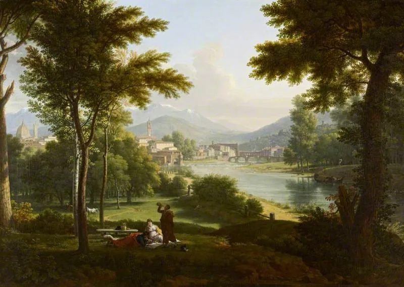 A View of Florence from the North Bank of the Arno, by François-Xavier Fabre, oil, 1813