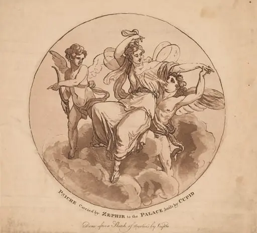 Psyche Carried by Zephyr to the Palace Built by Cupid, by François Xavier Vispré