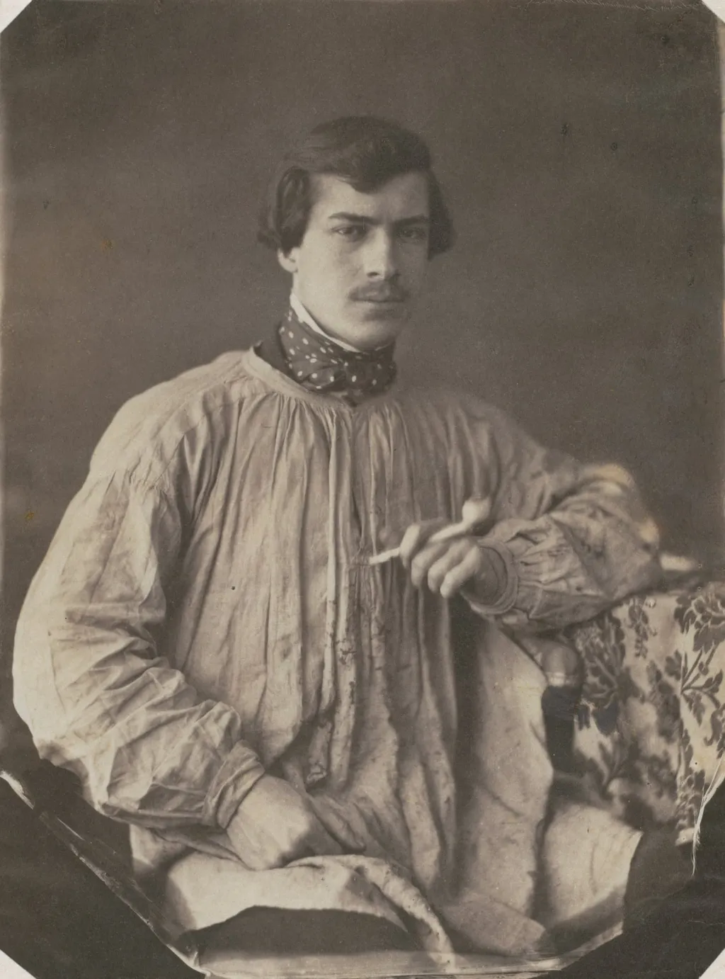 Artist (or Assistant) with Pipe, by Frank Chauvassaignes, 1855