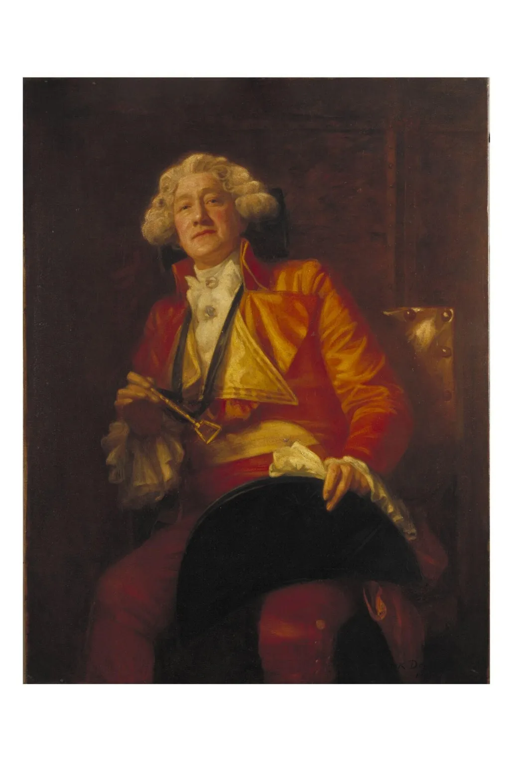 Fred Terry as Sir Percy Blakeney in <i>The Scarlet Pimpernel</i> by Baroness Orczy and Montague Barstow, by Frank Daniell, paint, 1918