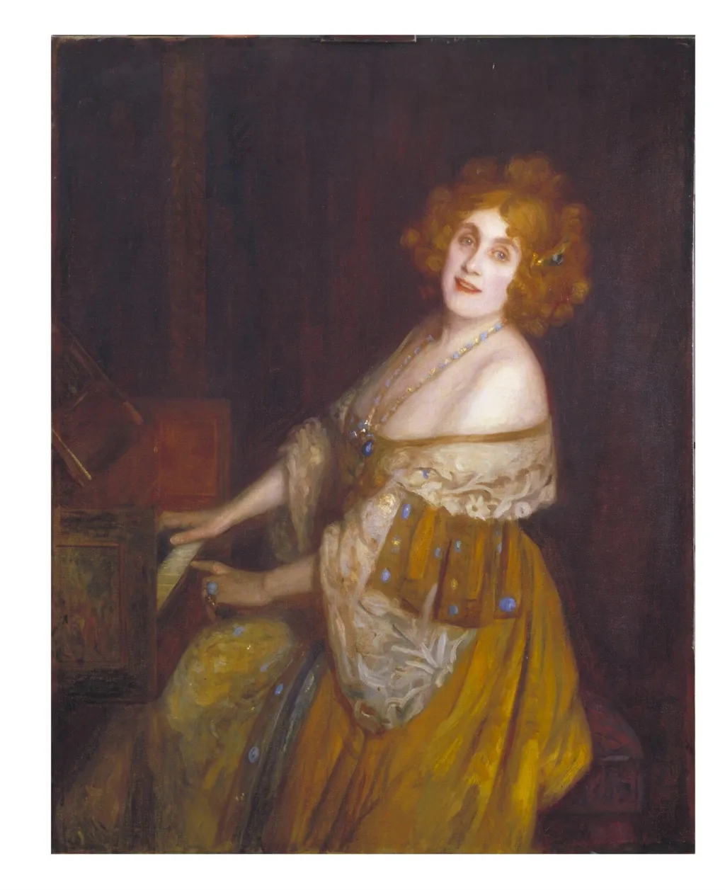 Julia Neilson as Nell Gwyn in <i>Sweet Nell of Old Drury</i> by Paul Kester, by Frank Daniell, paint, 1920