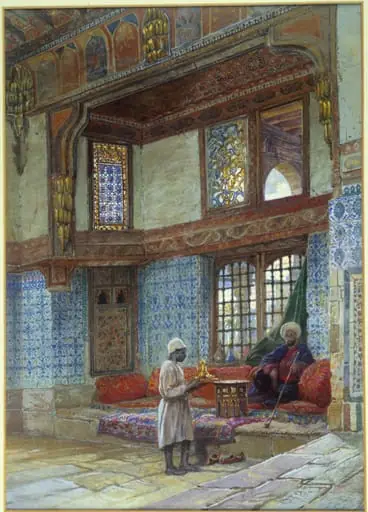 Recess in the reception room in the house of the Mufti Sheikh el Mahadi, Cairo, by Frank Dillon