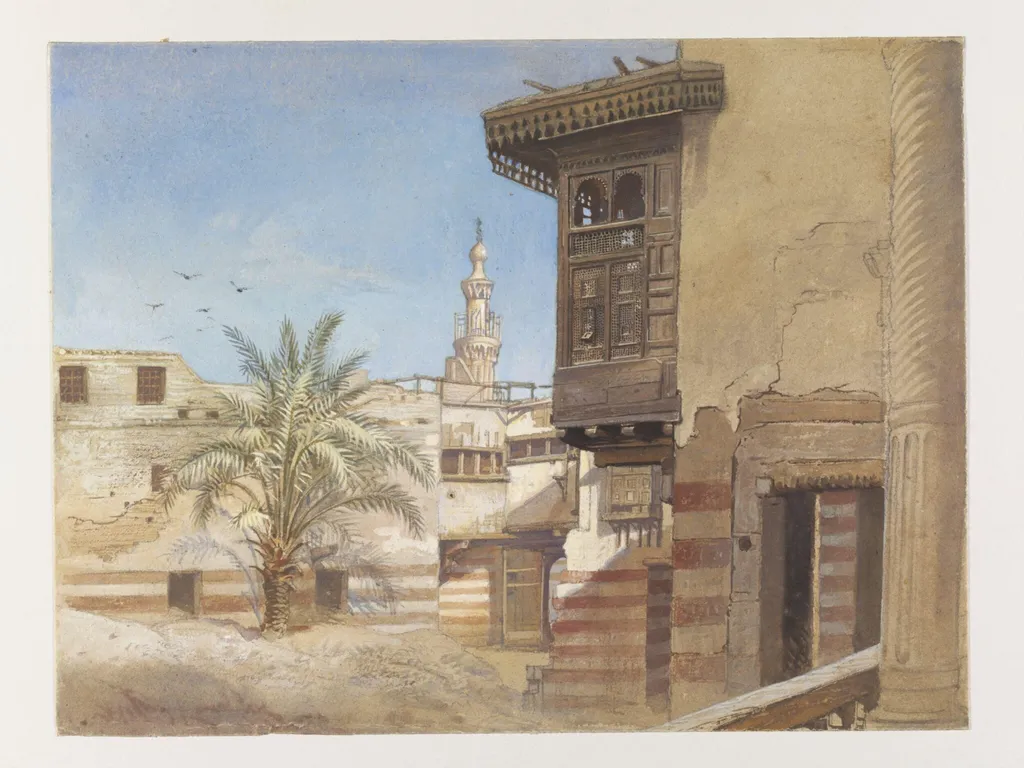 View from the Loggia of the Summer Reception Room (Makad) in the House of the Memluk Raduan Bey, Cairo, by Frank Dillon, watercolor, 1869