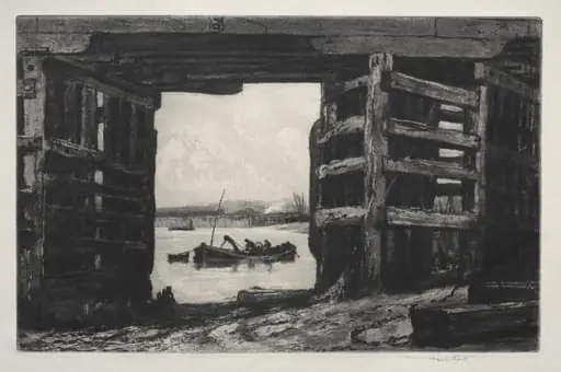 A Span of Old Battersea Bridge, by Frank Short